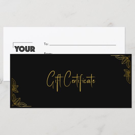 Your Logo Custom Business Gift Certificate (正面/裏面)