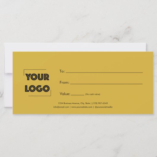 Your Logo Custom Business Gift Certificate (裏面)