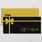 Your Logo Custom Business Gift Certificate (正面/裏面)