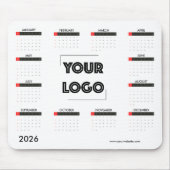 Your Logo Custom Business Marketing 2026 Calender マウスパッド (正面)