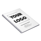 Your Logo Custom Business Marketing Black White ノートブック (右側)