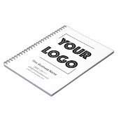 Your Logo Custom Business Marketing Black White ノートブック (左側)
