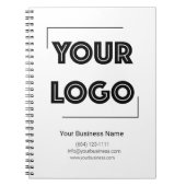 Your Logo Custom Business Marketing Black White ノートブック (正面)