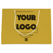 Your Logo Custom Business Marketing Gold ラージペーパーバッグ (正面)