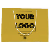 Your Logo Custom Business Marketing Gold ラージペーパーバッグ (裏面)