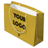Your Logo Custom Business Marketing Gold ラージペーパーバッグ (裏面アングル)