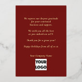 Your Logo Custom Business Minimalist Gold 箔シーズンカード (裏面)