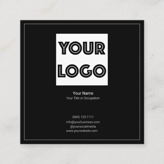 Your Logo Custom QR Code Marketing スクエア名刺 (正面)