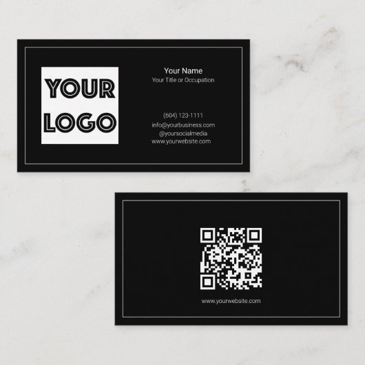 Your Logo Custom QR Code Marketing 名刺 (正面/裏面)
