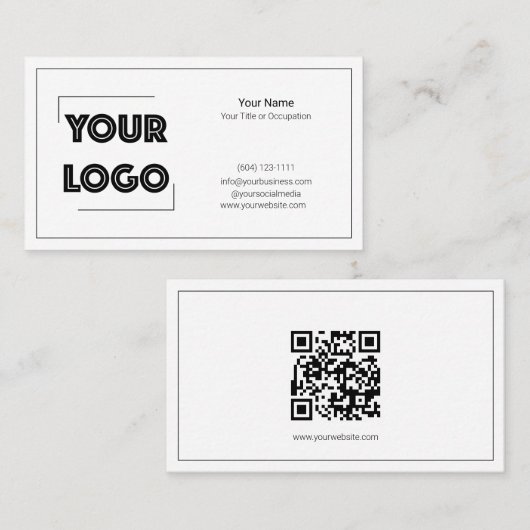 Your Logo Custom QR Code Marketing 名刺 (正面/裏面)