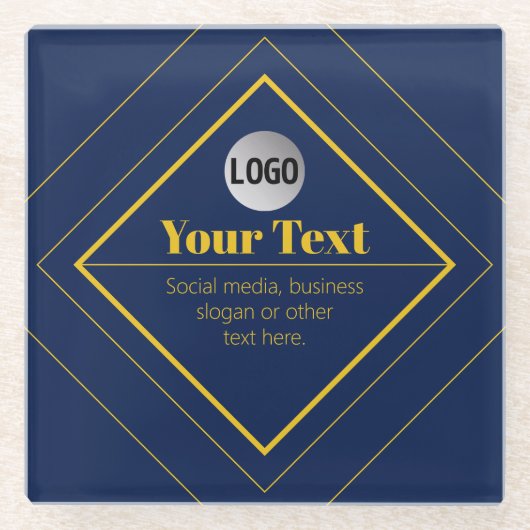 Your Logo & Customizable Design Template ガラスコースター (正面)