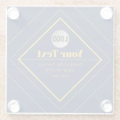 Your Logo & Customizable Design Template ガラスコースター (裏面)