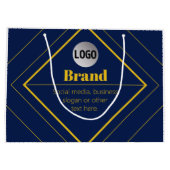 Your Logo & Customizable Design Template ラージペーパーバッグ (裏面)