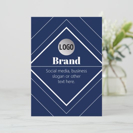 Your Logo & Customizable Modern Design | Navy Blue (スタンド正面)