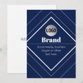 Your Logo & Customizable Modern Design | Navy Blue (正面/裏面)