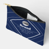 Your Logo & Customizable Modern Design | Navy Blue アクセサリーポーチ (見開き)