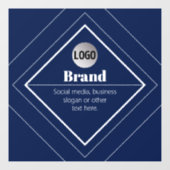 Your Logo & Customizable Modern Design | Navy Blue ウィンドウサイン (シート)