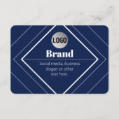 Your Logo & Customizable Modern Design | Navy Blue エンクロージャーカード (正面)