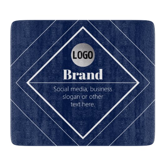Your Logo & Customizable Modern Design | Navy Blue カッティングボード (正面)