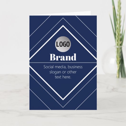 Your Logo & Customizable Modern Design | Navy Blue カード (正面)