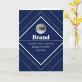 Your Logo & Customizable Modern Design | Navy Blue カード (黄色い花)