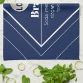 Your Logo & Customizable Modern Design | Navy Blue キッチンタオル (折り畳み)