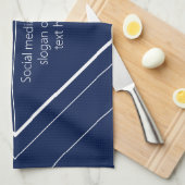 Your Logo & Customizable Modern Design | Navy Blue キッチンタオル (四つ折り)