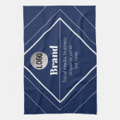 Your Logo & Customizable Modern Design | Navy Blue キッチンタオル (縦)