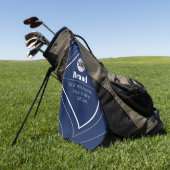 Your Logo & Customizable Modern Design | Navy Blue ゴルフタオル (グリーン)