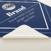Your Logo & Customizable Modern Design | Navy Blue シェルパブランケット (3/4)