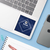 Your Logo & Customizable Modern Design | Navy Blue シール (ノートパソコンとiPhone)