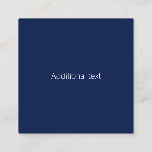 Your Logo & Customizable Modern Design | Navy Blue スクエア名刺 (裏面)