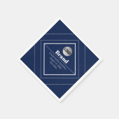 Your Logo & Customizable Modern Design | Navy Blue スタンダードカクテルナプキン (角)