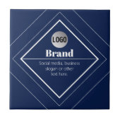 Your Logo & Customizable Modern Design | Navy Blue タイル (正面)