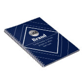 Your Logo & Customizable Modern Design | Navy Blue ノートブック (右側)