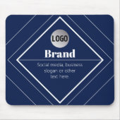 Your Logo & Customizable Modern Design | Navy Blue マウスパッド (正面)