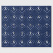 Your Logo & Customizable Modern Design | Navy Blue ラッピングペーパー (フラット)