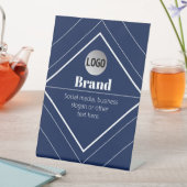 Your Logo & Customizable Modern Design | Navy Blue 台座サイン (インサイチュ)