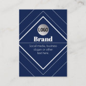 Your Logo & Customizable Modern Design | Navy Blue 名刺 (正面)