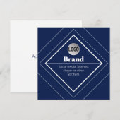 Your Logo & Customizable Modern Design | Navy Blue 招待状 (正面/裏面)