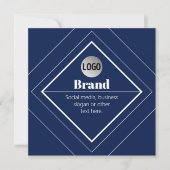 Your Logo & Customizable Modern Design | Navy Blue 招待状 (正面)