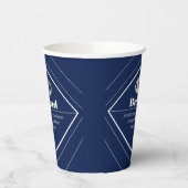 Your Logo & Customizable Modern Design | Navy Blue 紙コップ (左)