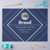 Your Logo & Customizable Modern Design | Navy Blue 薄葉紙 (クラフト)