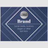 Your Logo & Customizable Modern Design | Navy Blue 薄葉紙 (正面)