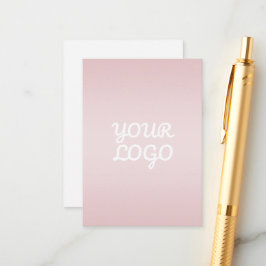 Your Logo & Elegant Modern Blush Pink Ombre エンクロージャーカード