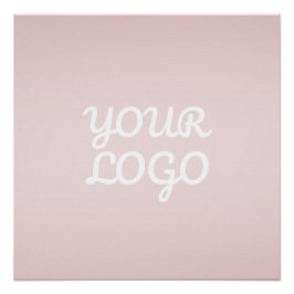 Your Logo & Elegant Modern Blush Pink Ombre ポスター