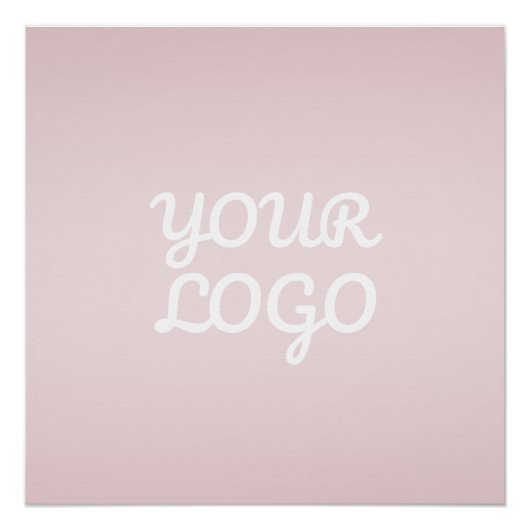 Your Logo & Elegant Modern Blush Pink Ombre ポスター (正面)