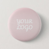Your Logo & Elegant Modern Blush Pink Ombre 缶バッジ (正面)