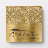 Your Logo Glittery Gold Glam フォトプラーク (正面)