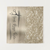 Your Logo Glittery Pale Gold Glam タペストリー (正面(横))